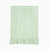 Green Gingham Rectangular Tablecloth with Ruffle - Liza Pruitt