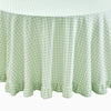 Green Gingham Round Tablecloth with Ruffle - Liza Pruitt