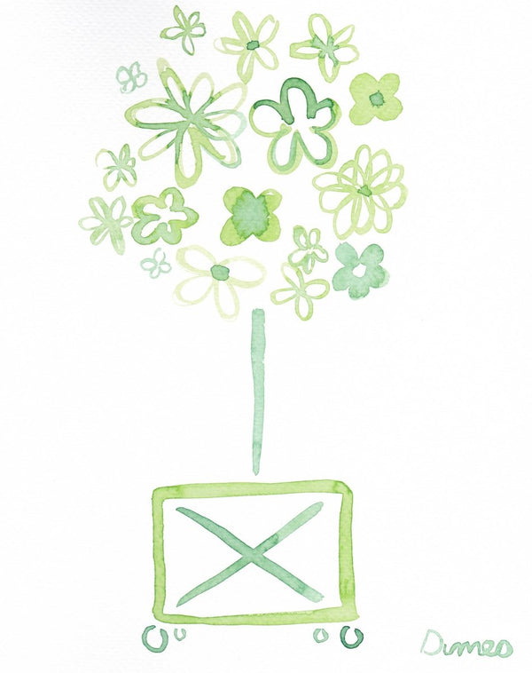 Green Topiary II | 10" h x 8" w | Unframed and Framed Options - Liza Pruitt