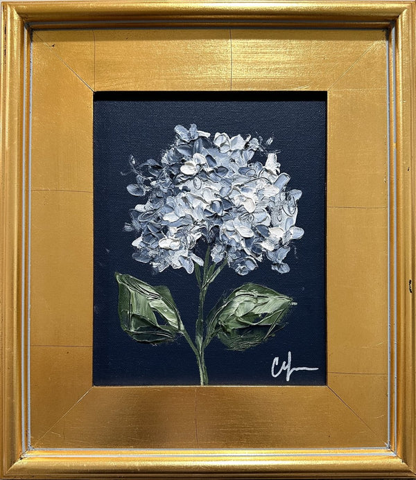 Hydrangea on Dark Blue III | 16" h x 14" w | Framed - Liza Pruitt