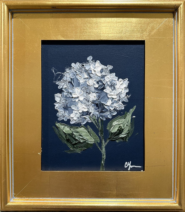 Hydrangea on Dark Blue IV | 16" h x 14" w | Framed - Liza Pruitt