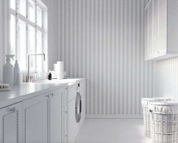 Light Grey Stripes Wallpaper - Liza Pruitt