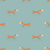 Light Teal Foxes Wallpaper - Liza Pruitt