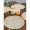 Marigold Raffia Placemats, Boho Round Natural Hand Woven Placemats, Table Mats for Dining Table - Liza Pruitt
