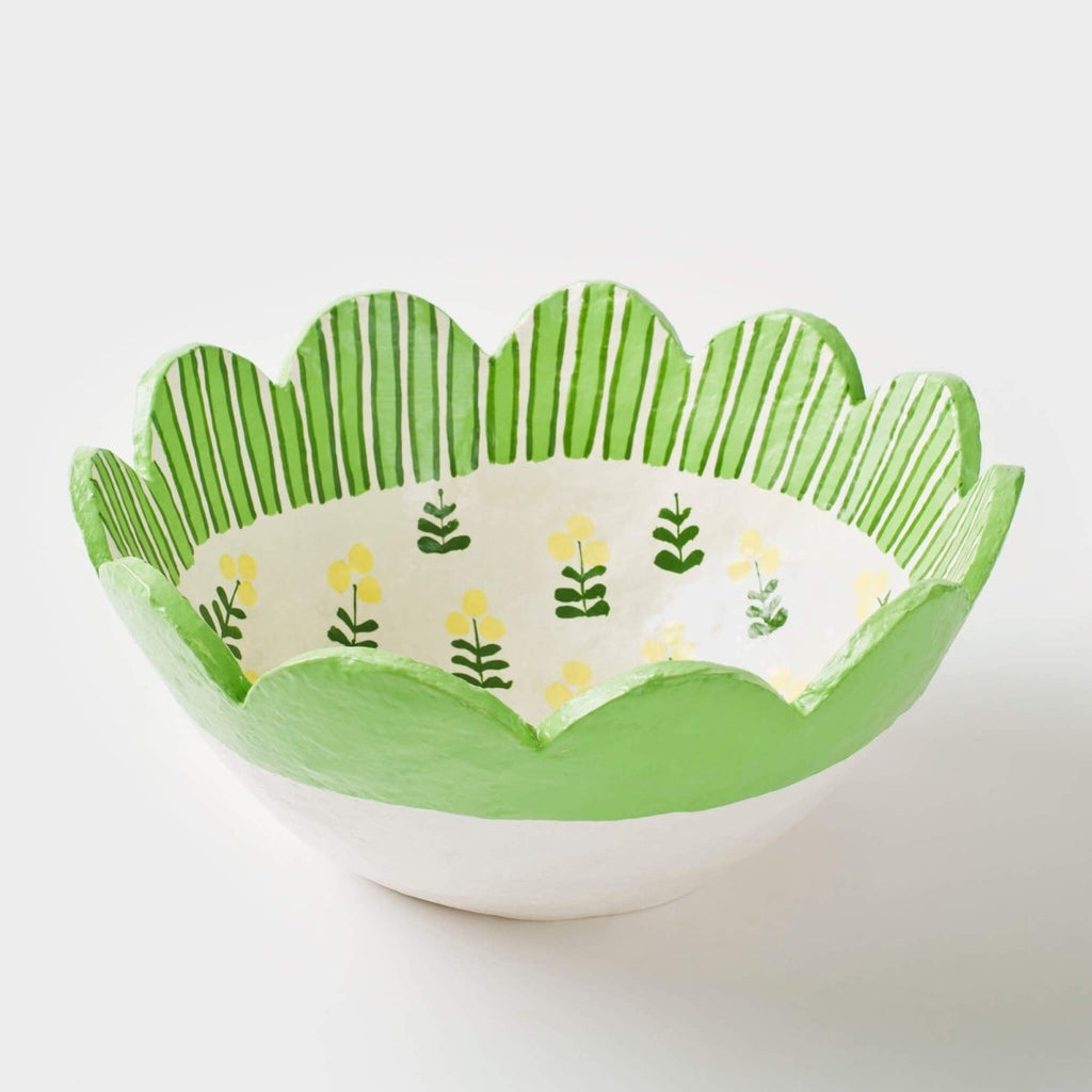 Meadow Paper Mache Scalloped Bowl - Liza Pruitt