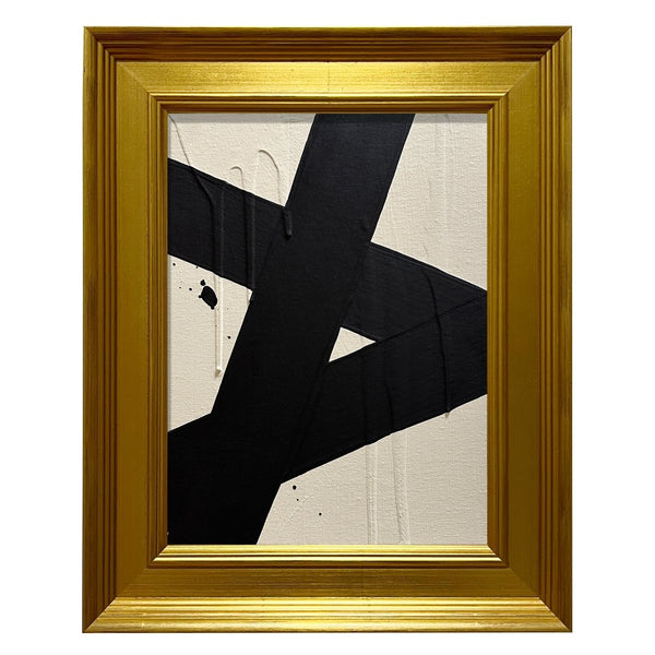 Mini Abstract Cream Black | 12.5" h x 15.5" w | Framed - Liza Pruitt
