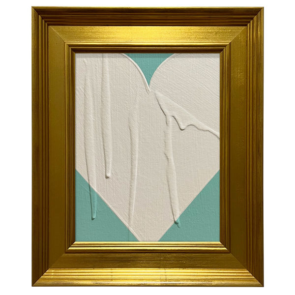 Mini Heart Aqua Cream | 13.5" h x 11.5" w | Framed - Liza Pruitt