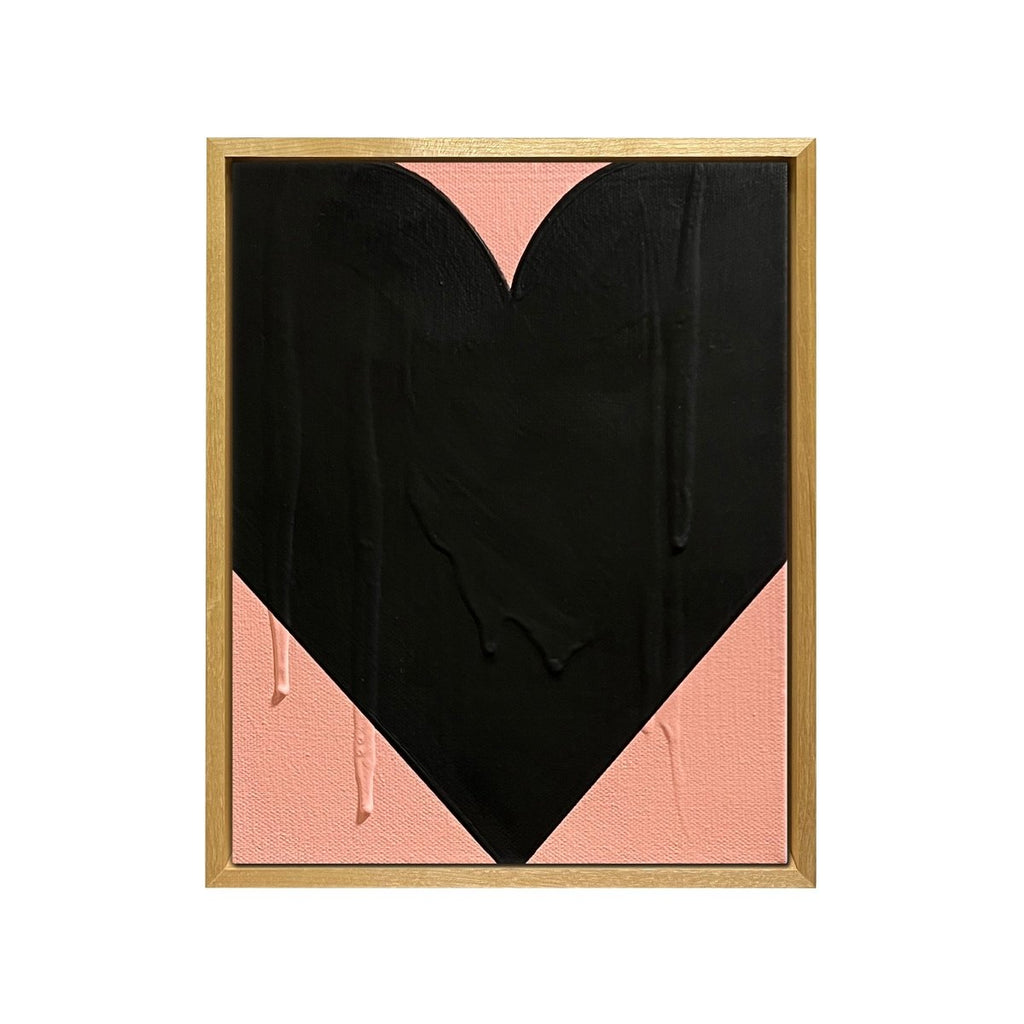 MINI HEART BLUSH BLACK | 11" h x 9" w | Framed - Liza Pruitt