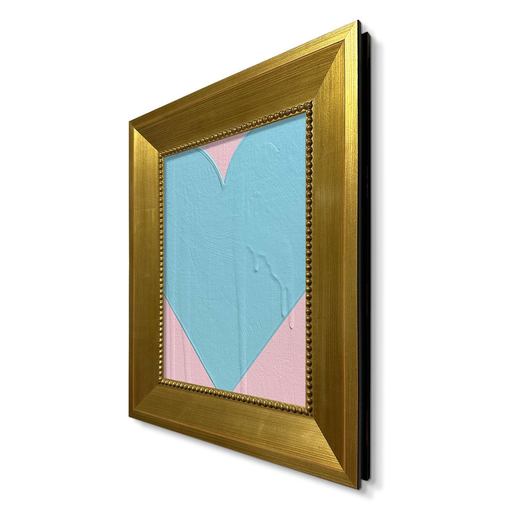 Mini Heart Light Pink Blue | 15.5" h x 13.5" w | Framed - Liza Pruitt