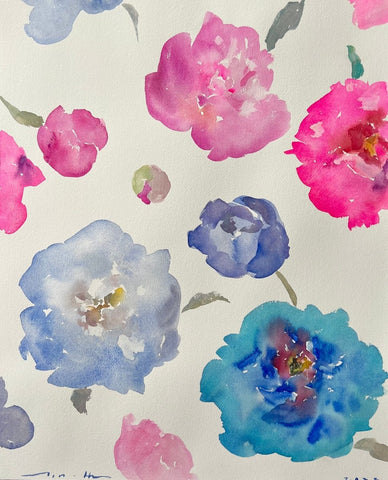 Mother's Choice (Peony) | 20" h x 16" w - Liza Pruitt