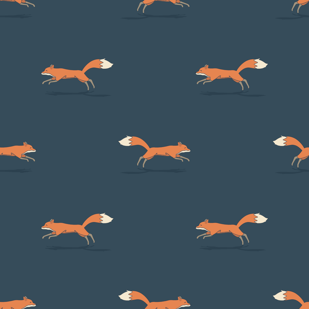 Navy Foxes Wallpaper - Liza Pruitt