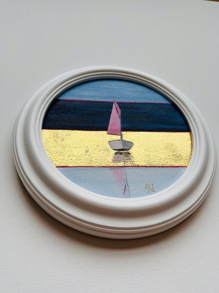 Navy Stripe | 10 1/4" h x 10 1/4" w | Framed - Liza Pruitt