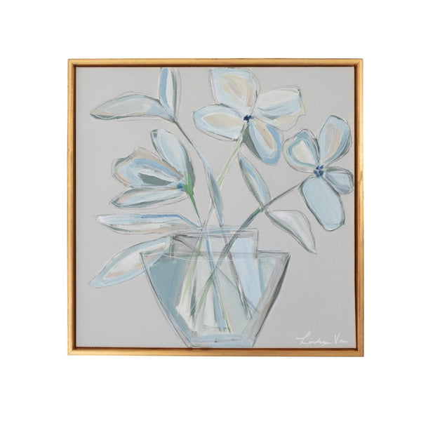 Neutral Floral Play I | 21.5" h x 21.5" w | Framed - Liza Pruitt