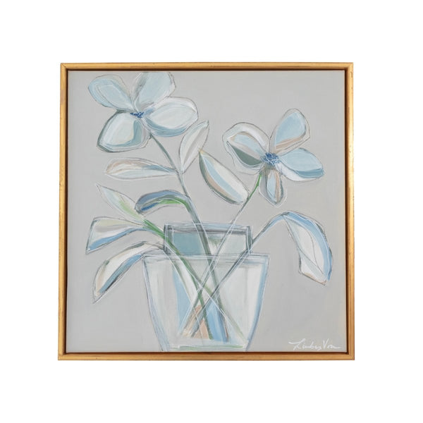 Neutral Floral Play II | 21.5" h x 21.5" w | Framed - Liza Pruitt