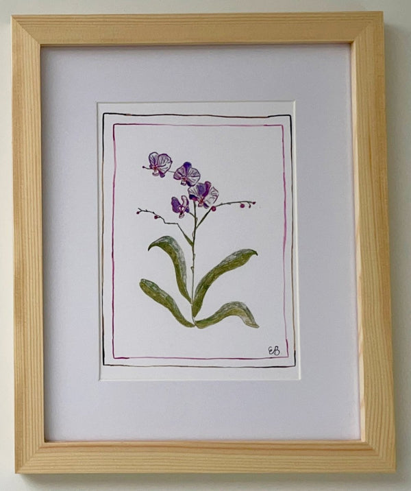 Orchid Botanical | 11" h x 9" w | Framed - Liza Pruitt