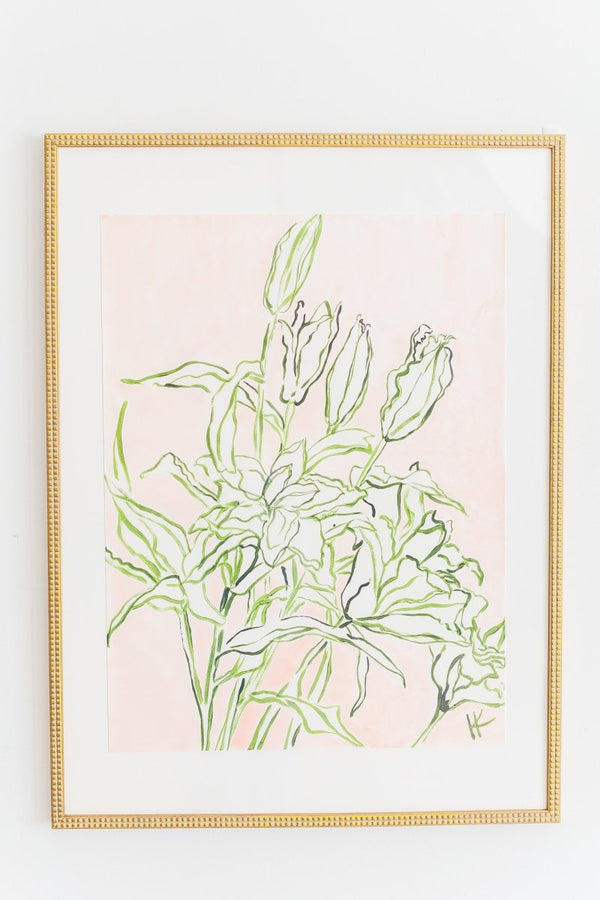 Oriental Lilies No 2 | 30.5" h x 22.5" w | Framed - Liza Pruitt