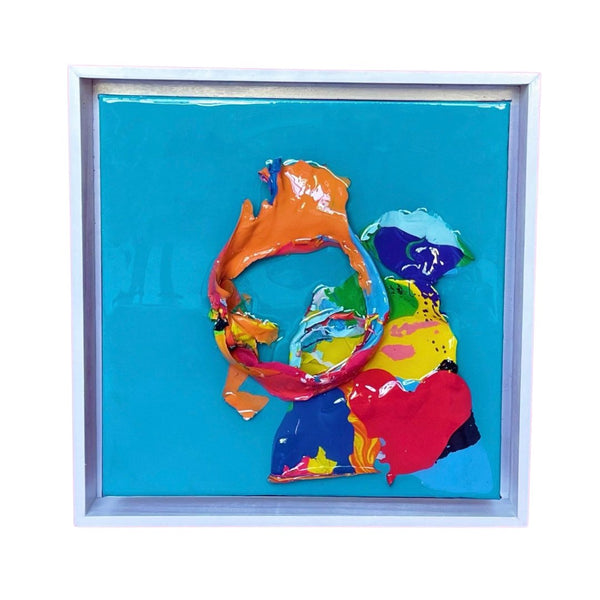 Outside the Box Teal | 13.5" x 13.5" | Framed - Liza Pruitt