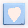 Pale Blue, Cream Heart | 11" h x 11" w | Framed - Liza Pruitt