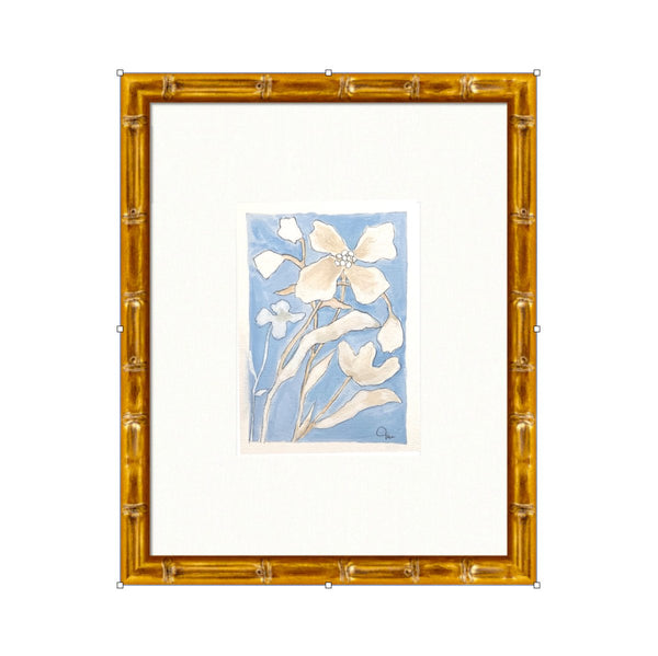 Periwinkle Flora 4 | 14" h x 11" w | Framed - Liza Pruitt