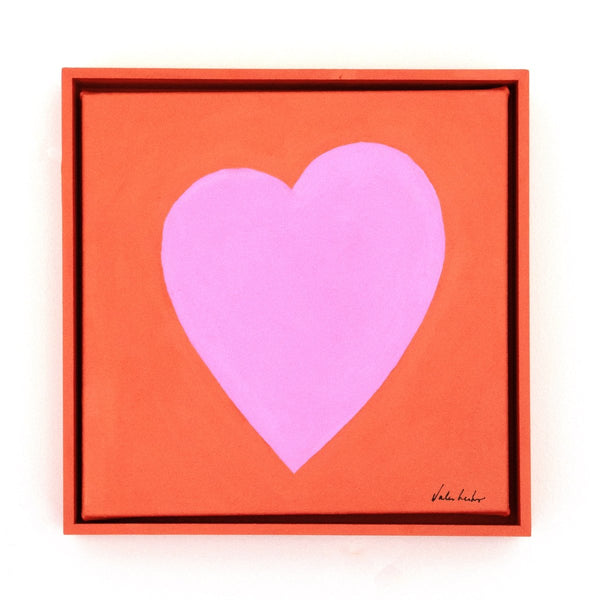 Poppy, Pink Heart | 11" h x 11" w | Framed - Liza Pruitt