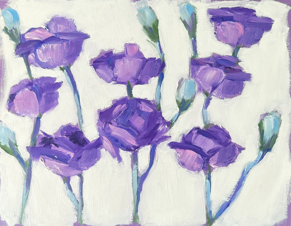 Purple Flowers | 11" h x 14" w - Liza Pruitt