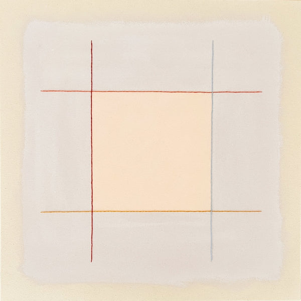 Rose Quartz, Lilac with Oxblood Grid | 30" x 30" - Liza Pruitt