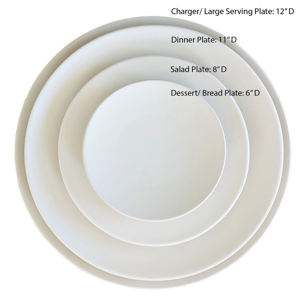 Set of 4 Blue Salad Plates | 8" Diameter x 1" Height - Liza Pruitt