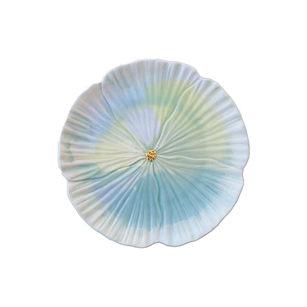Set of 4 Hibiscus Salad Plates with 22K Gold Accents | 8.25" Diameter x 1" Height - Liza Pruitt