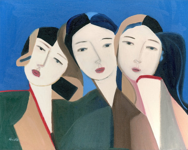 Sisters In Blue And Green I | 11" h x 14" w | Framed - Liza Pruitt