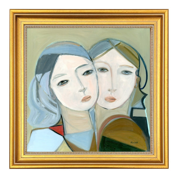 Sisters In Taupe I | 12" h x 12" w | Framed - Liza Pruitt