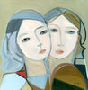 Sisters In Taupe I | 12" h x 12" w | Framed - Liza Pruitt