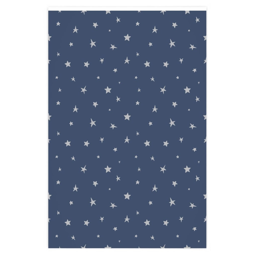 Stars Blue & Silver Wrapping Paper - Liza Pruitt