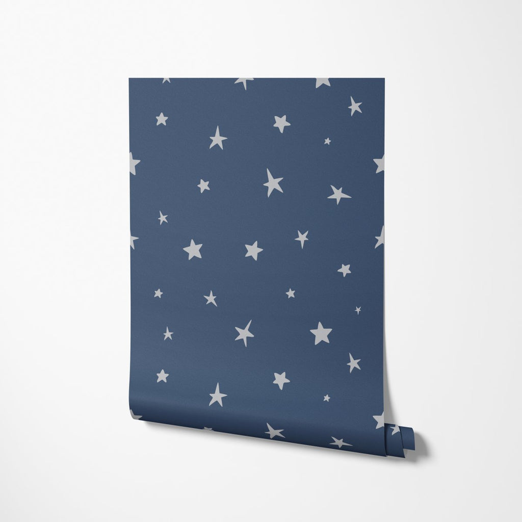 Stars Blue & Silver Wrapping Paper - Liza Pruitt