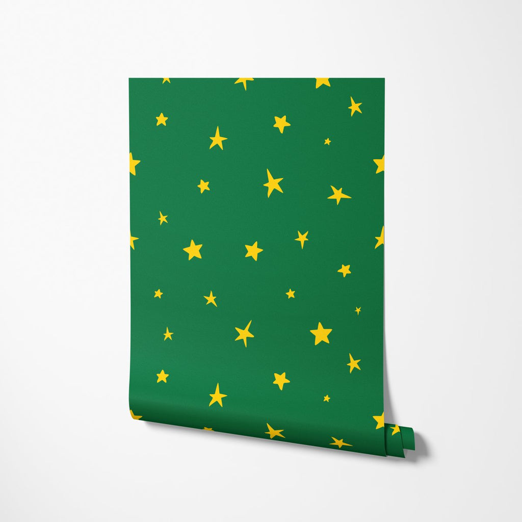 Stars Green & Gold Wrapping Paper– Liza Pruitt