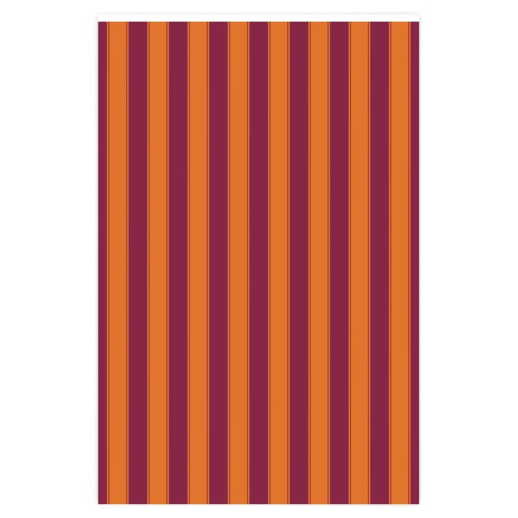 Stripes Maroon & Orange Wrapping Paper - Liza Pruitt