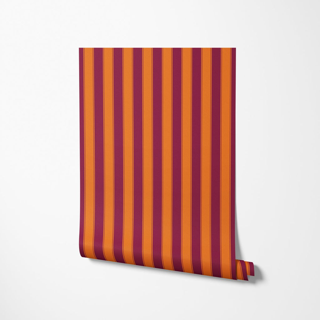 Stripes Maroon & Orange Wrapping Paper - Liza Pruitt