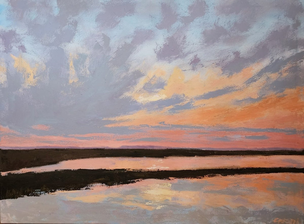 Twilight Behind the Marshes | 30" h x 40" w - Liza Pruitt