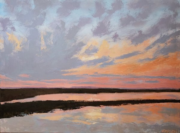 Twilight Behind the Marshes | 30" h x 40" w - Liza Pruitt