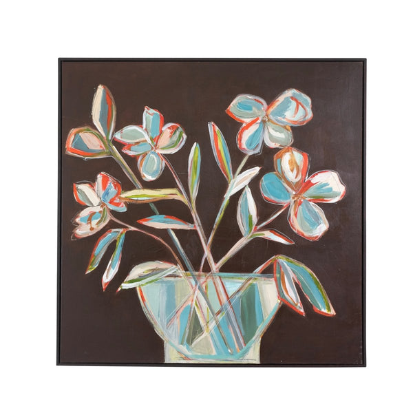 Umber Floral Play | 37.5" h x 37.5" w | Framed - Liza Pruitt