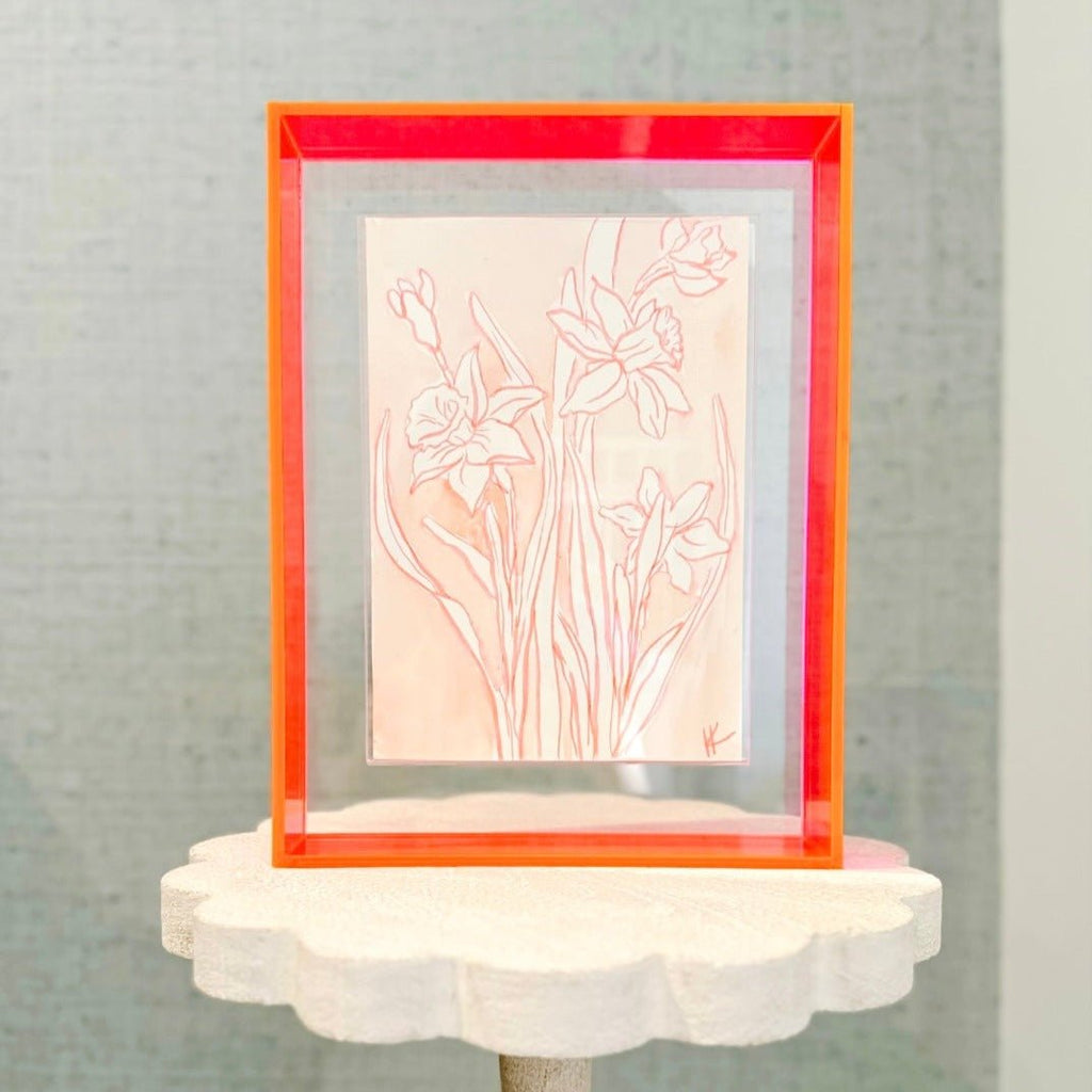 Vibrant Daffodils | 11 " h x 8.5" w | Framed - Liza Pruitt