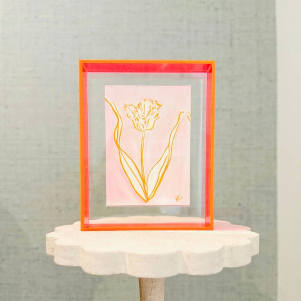 Vibrant Tulip | 9.7" h x 7.7" w | Framed - Liza Pruitt