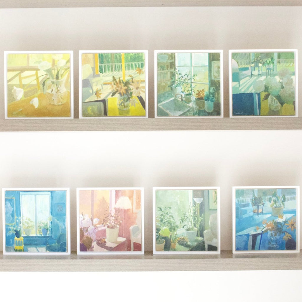 Yellow Plant Stand | 11" h x 11" w | Framed - Liza Pruitt