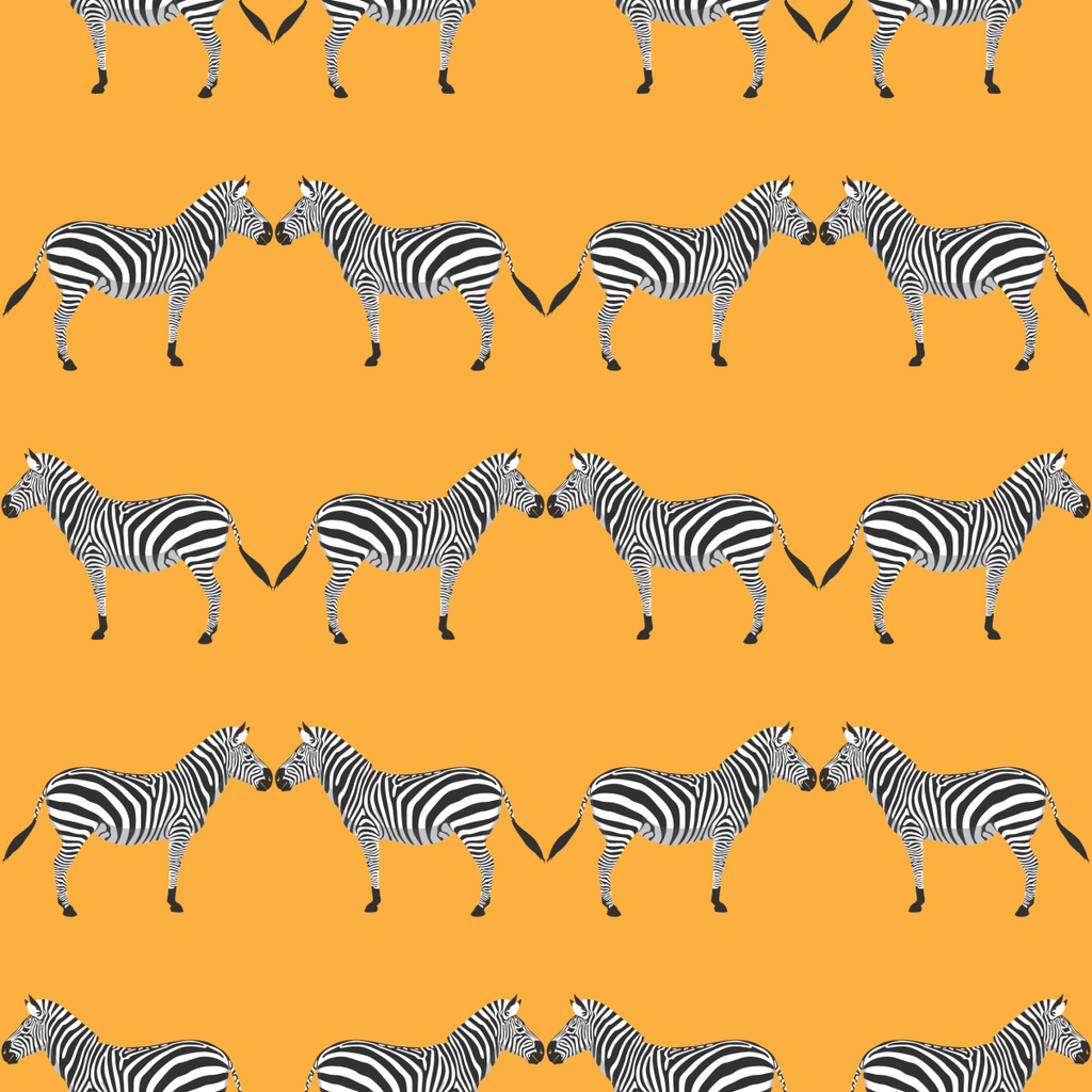 Zebras Bright Orange Wallpaper - Liza Pruitt
