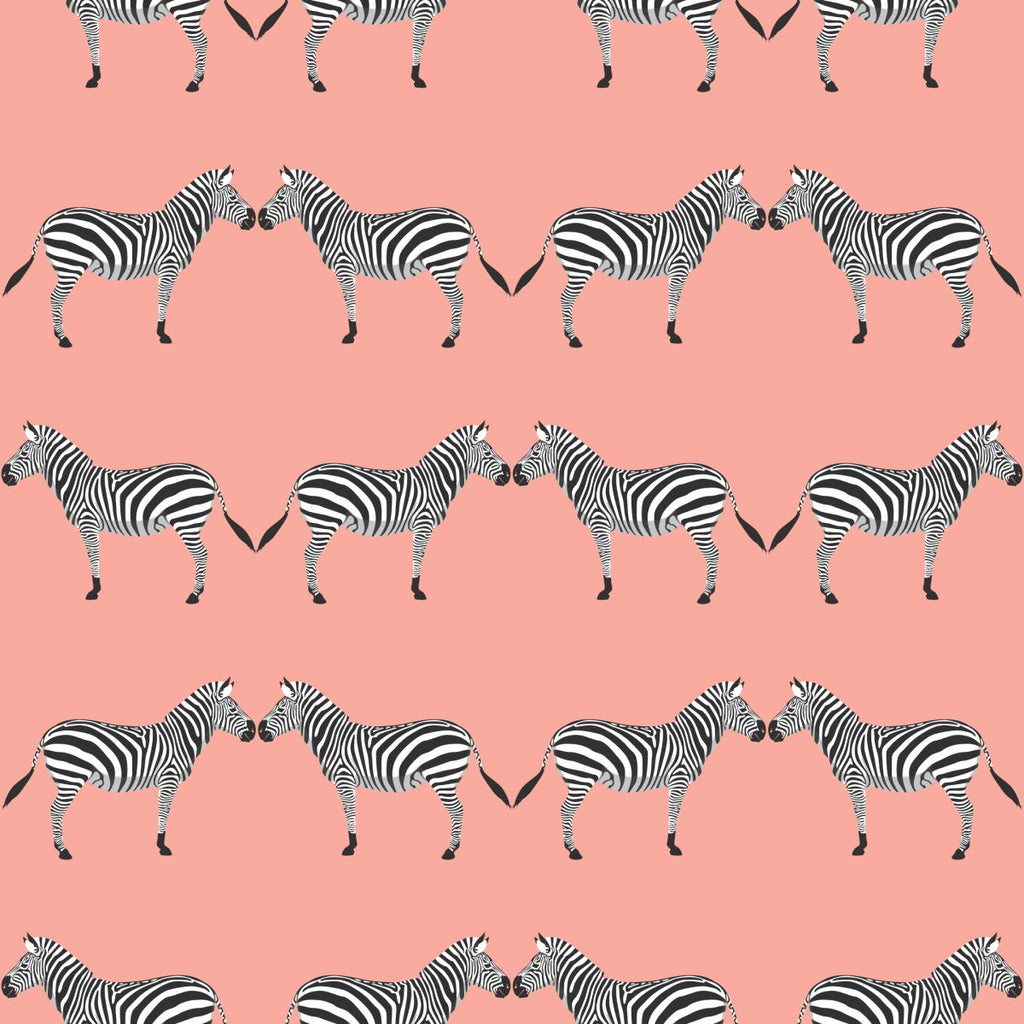 Zebras Light Pink Wallpaper - Liza Pruitt